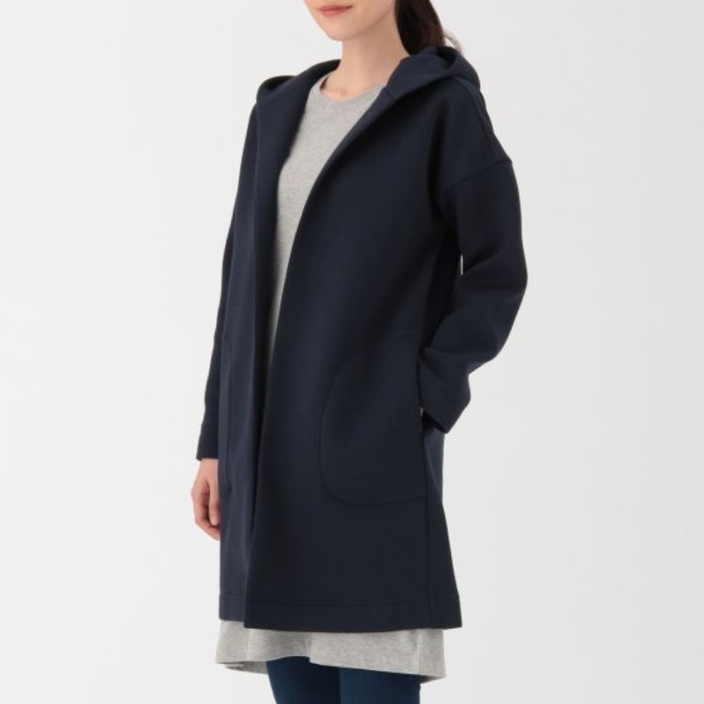 Muji Cotton Double Knit Hooded Coat